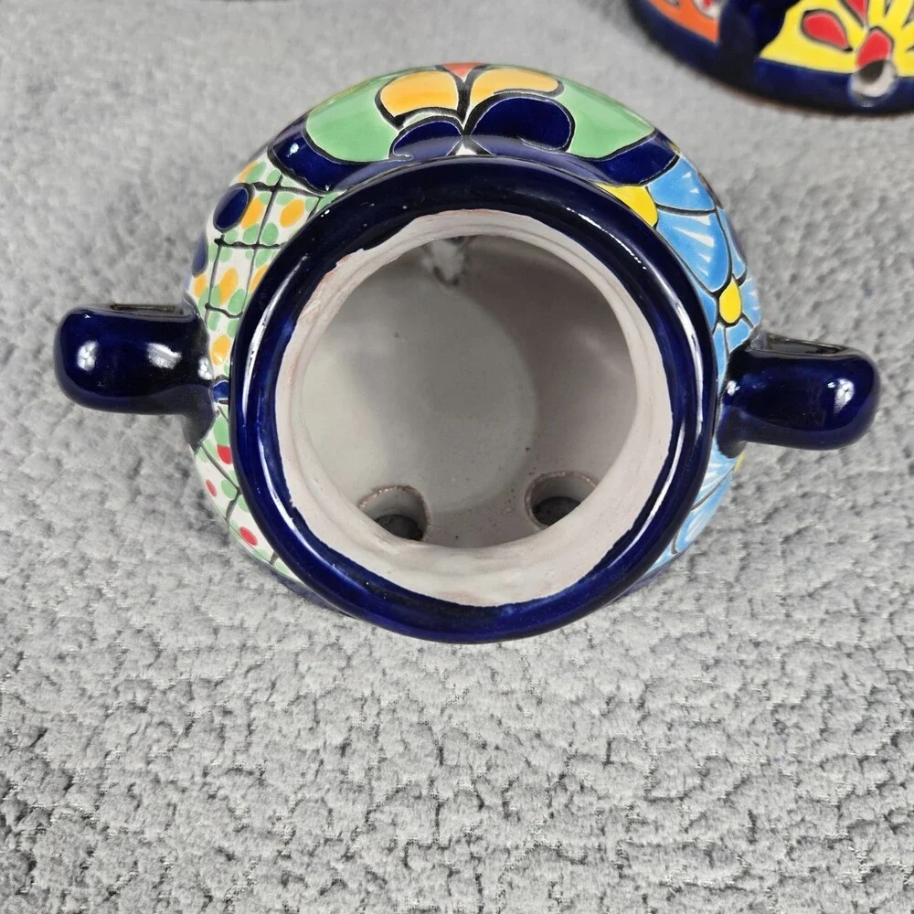 Talavera Wall Planter Set Hand Painted Mexican Art Colorful And Beautiful Set